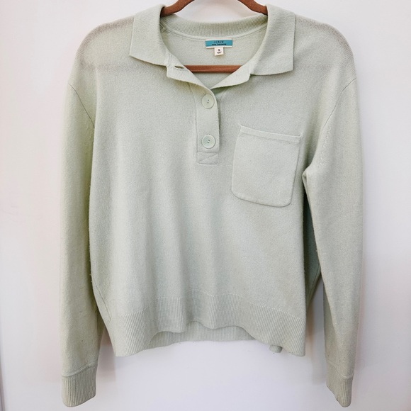 J. Crew Sweaters - J. Crew Mint Green polo cashmere Sweater